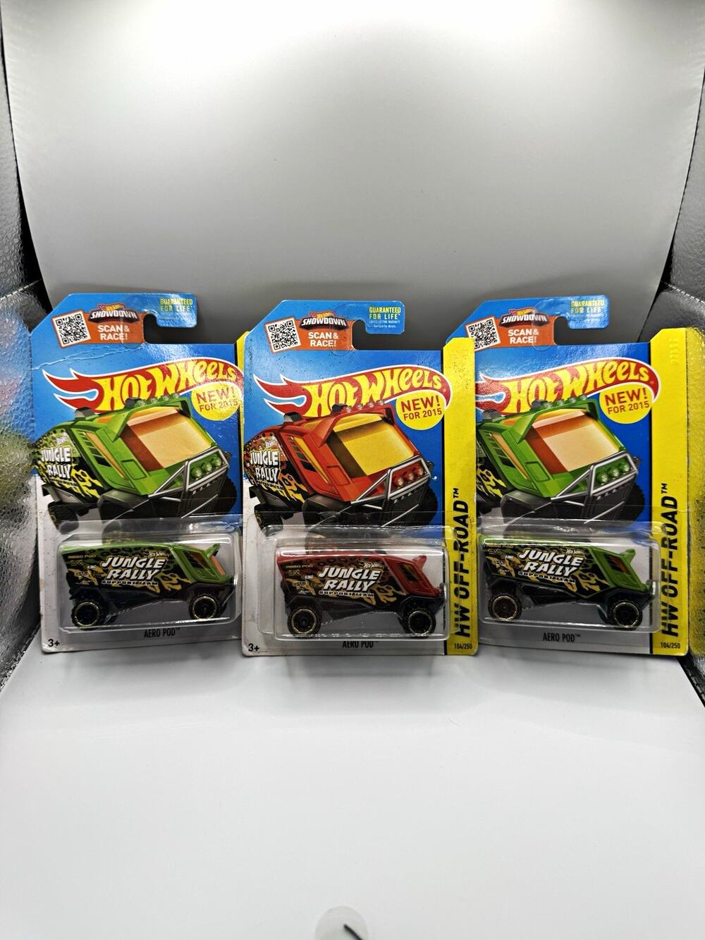 Hot Wheels Aero Pod Jungle Rally HW Off-Road 1:64 2015 Lot of 3 Unopened